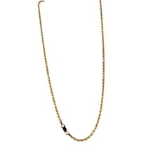 Solid 925 Sterling Silver 14K Gold Plated 22" 2.5MM Diamond Cut Rope Chain Necklace Italy for Men & Women stamped 0.925 MST