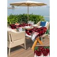 thumbnail image 4 of Outdoor Tablecloth with Umbrella Hole and Zipper, Christmas Snowman Rectangle Table Cloth 60x120 Inch Waterproof Tablecloth, Buffalo Plaid Xmas Tree Branch Snowflakes Picnic Table Cover for Patio, 4 of 7