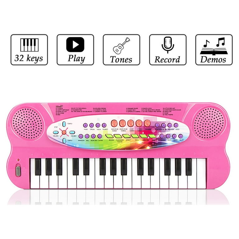 Aimedyou 32 Keys Kids Keyboard Piano Portable Electronic Musical Instrument Multi-function Music Keyboard Piano for Kids Early Learning Educational