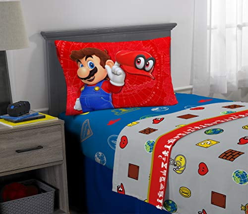 Franco Kids Bedding Soft Sheet Set 3 Piece Twin Size Super Mario Odyssey 