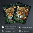 thumbnail image 2 of Artery8 Resting Jaguar In Lush Jungle Animal Portrait Living Room Extra Large XL Wall Art Poster Print, 2 of 3