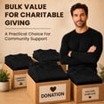thumbnail image 7 of 3 Pack Thermal Shirts for Men, Base Layer Tops Navy Blue Bulk Wholesale, Cotton, Solid Colors, Shelter Donations (Large), 7 of 7