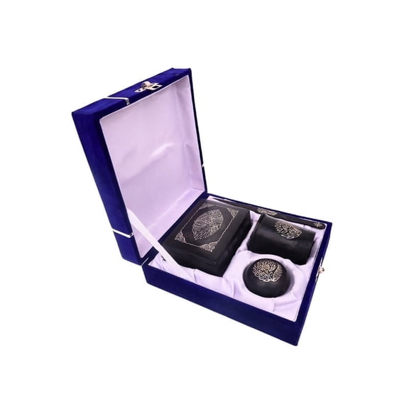 Bidri Art Corporate Gifting Box - Silver Inlay Work – Set of 4