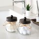 thumbnail image 3 of Sheechung Mason Jar - Tarros De Boticario Para Baño, Tapa De Acero Inoxidable Inoxidable, Decoración De Casa De Campo, Organizador De Almacenamiento De Tocador De Baño, Soporte De Vidrio Para Hisopos, 3 of 5