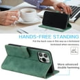 thumbnail image 5 of Allytech Slim Wallet Case for iPhone 15 Pro Max, [3 Card Slots] [Cash Pocket] Premium PU Leather Kickstand Magnetic Clasp Shockproof Full Body Protective RFID Blocking Flip Case - Green, 5 of 9