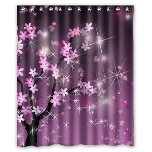 HelloDecor Spring Sparkling purple Sakura Cherry Blossoms Flowers