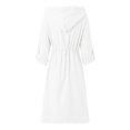 thumbnail image 5 of Ediodpoh Women’s Fashion Trench Coats Solid Color Grid Turn Down Collar Tight Waist Warm Autumn Wool Jacket White XXXL, 5 of 8