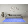 thumbnail image 3 of Ahgly Company Machine Washable Indoor Square Abstract Blue Contemporary Area Rugs, 7' Square, 3 of 4