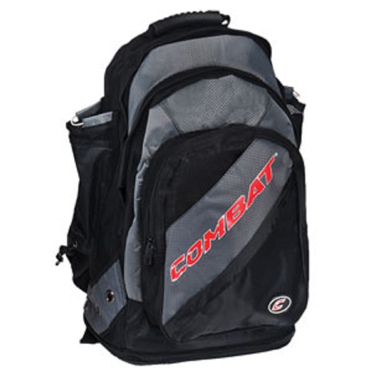 Combat Derby Life Backpack Bat Pack Baseball Softball Holds 2 Bats (Black/Red)