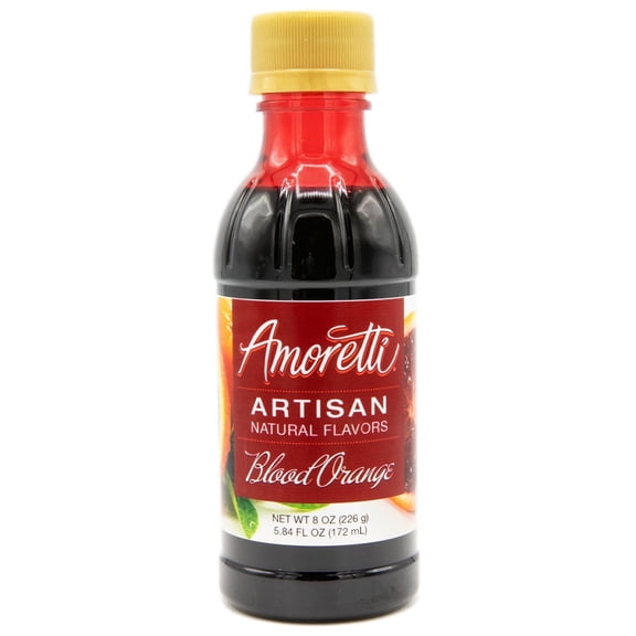Amoretti - Natural Blood Orange Artisan Flavor Paste 8 oz - Perfect For Pastry, Savory, Brewing, and more, Preservative Free, Gluten Free, Kosher Pareve, No Artificial Sweeteners, Highly Concentrated