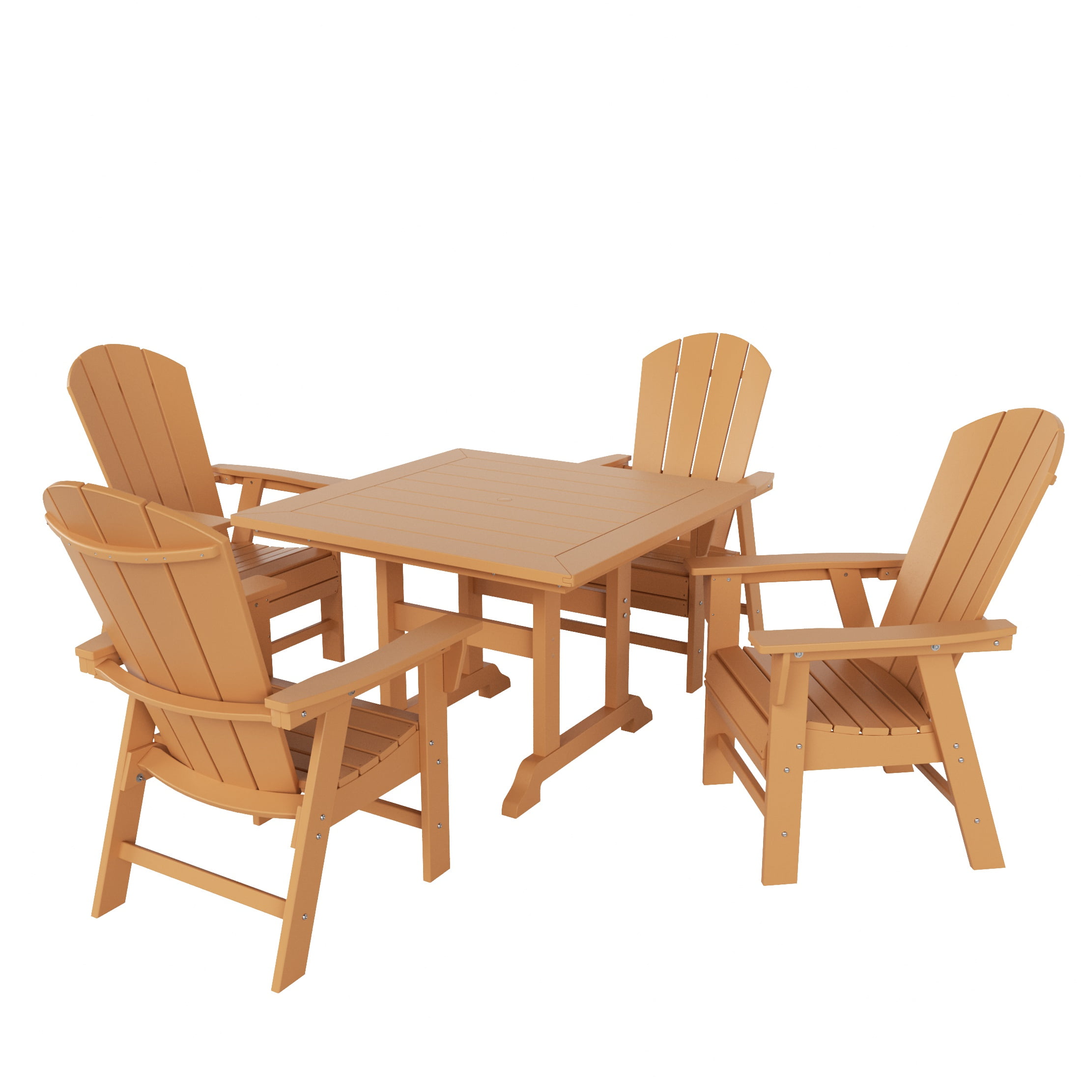 WestinTrends Malibu 5 Piece Adirondack Outdoor Dining Set, All Weather