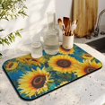 thumbnail image 3 of Washable Rubber Sunflower Cute Floral Dish Drying Mats for Kitchen Counter Home Large Coffee Bar Pad Accessories and Decor for Utensils Stemware 19.5''x12'', 3 of 7