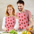 thumbnail image 3 of Red Strawberry Plants Fruit Pink Pattern Apron-Garden Aprons for Women with Pockets-Cotton Linen Waterproof Kitchen Cooking Gardening Aprons Adjustable for Kitchen,Cooking,BBQ and Salon 33x27 Inch, 3 of 7