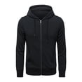 thumbnail image 1 of MIASHUI Men's Multi-Color Casual Zip Up Hoodie Loose Fit Solid Color Pullover Sweatshirt Lightweight Jacket with Pockets Black,D, 1 of 4