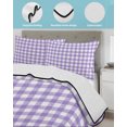 thumbnail image 4 of Purple Twin XL Size Down Alternative Comforter, Lightweight Comforter Quilt Bedding Set with Pillow Shams Country French Rustic Buffalo Plaid Modern Art All Seasons Bed Comforter Duvet Insert 68"x98", 4 of 7