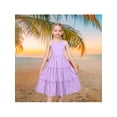 thumbnail image 2 of Sunny Fashion Girls Dress Lilac Sleeveless Strap Criss Cross Cotton Sundress Holiday Casual 4 Years, 2 of 6