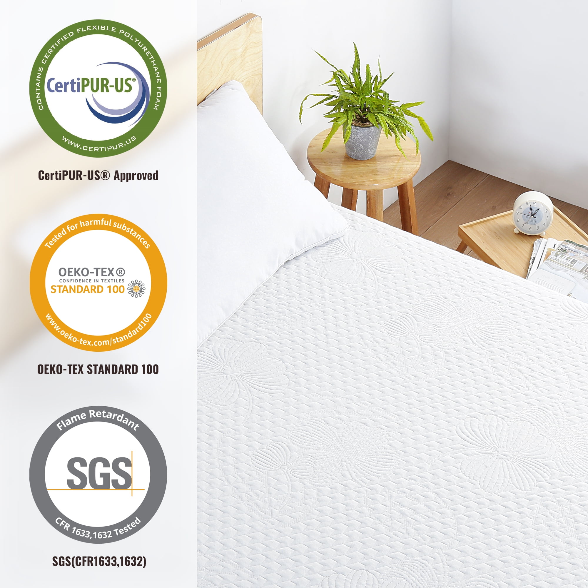 GrandRest 10'' Adult LuxeComfort Gel Memory Foam Mattress, Queen, Grey