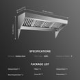thumbnail image 5 of HELLONE 8FT Commercial Exhaust Hood, Stainless Steel Vent Hood with 2 Removable Baffle Hood Filters, Concession Trailer Hood for Food Truck Restaurant Commercial Kitchen, 5 of 7