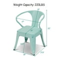 thumbnail image 4 of Costway Set of 2 Kids Chair Steel Armchair Stackable Indoor Outdoor Furniture Blue, 4 of 10