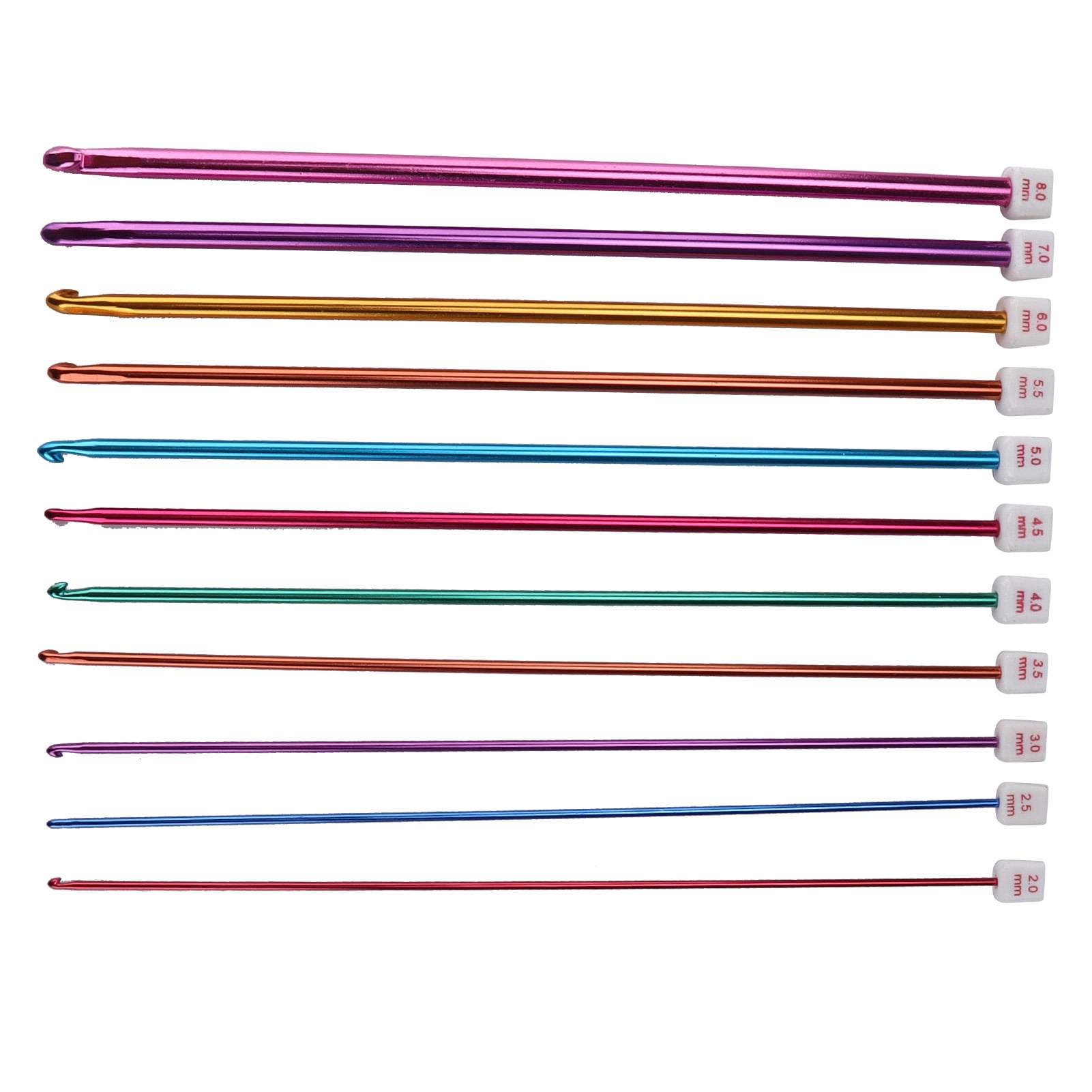 LYUMO Sewing Tools Sewing Supplies Crochet Hooks 2.0mm‑8.0mm Multicolour Aluminum Afghanistan Crochets Kit For Beginners Knitting