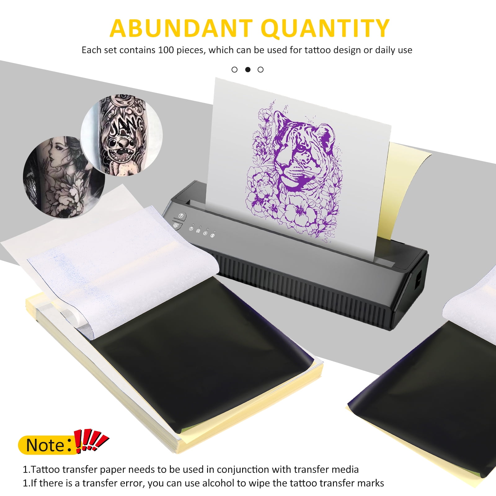 Toorise 100 Sheets Tattoo Transfer Paper A4 Size Tattoo Stencil Paper 4 Layers Thermal Stencil Paper DIY Tattoo Tracing Paper for Commercial and Personal Use