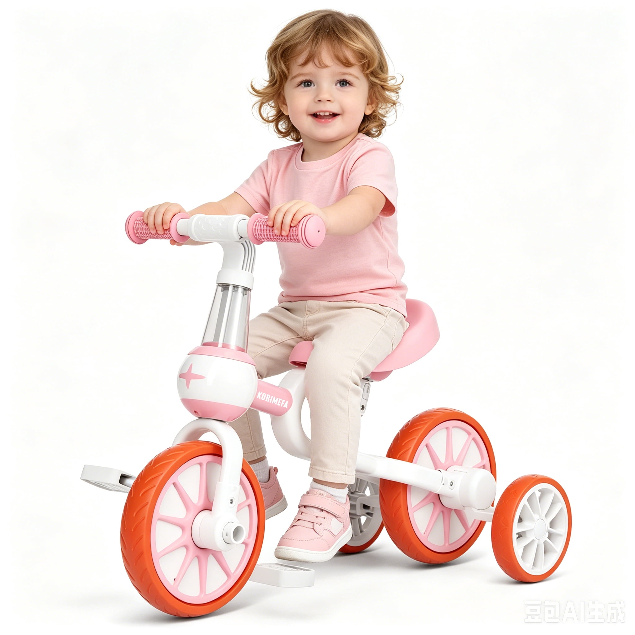 KORIMEFA 3-in-1 Kids Tricycle, Toddler Bike for Ages 1-4 Boy Girl