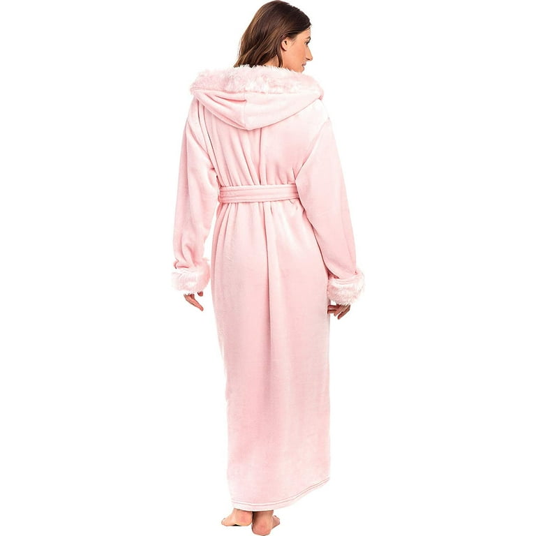 Men's Warm Winter Plush Hooded Bathrobe, Full Length Fleece Robe with Hood  – Alexander Del Rossa