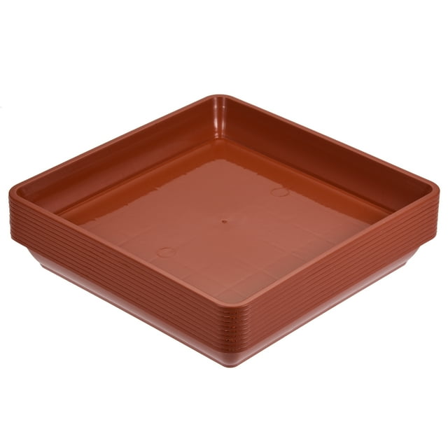 Unique Bargains Soucoupe Carrée en Plastique pour Pot de Plante 7 Pieds, Rouge 10 Pack