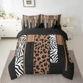 thumbnail image 2 of Erosebridal Brown Cheetah Print Bedding Sets Twin Size, Rustic Animals Comforter Sets with Sheets, Zebra Room Decor, Reversible, 2 of 5
