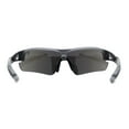 thumbnail image 4 of Classic Mens Baseball Half Rim Shield Sport Plastic Sunglasses Silver Blue Mirror, 4 of 4