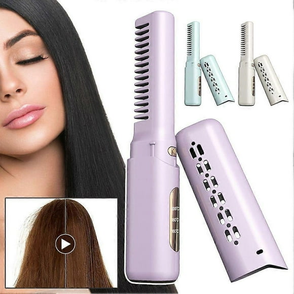 2-in-1 Mini Cordless Hair Straightener & Curler, Travel Curling Iron Straightener Combo, Fast Heating, USB-C Rechargeable