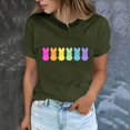 thumbnail image 2 of Plebaso T-Shirts de Pâques pour Femmes Manches Courtes Imprimés Graphiques Hauts Été Décontractés Amples, 2 of 6