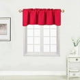 thumbnail image 2 of Blackout thermal insulated 1pc TVLO burgundy valance curtain for kitchen, bathroom, bedroom short window rod pocket home decor 54 inch x 18 inch, 2 of 5