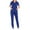 Blue two piece sets for women, variant on Baikeli Women Suits Clearance Sale Scrubs Sets for Women 2 Piece Summer Suits Short Sleeve V-Neck Tops High Waisted Drawstring Jogger With Pockets Womens Spring Sets 2 Piece Outfits