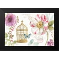 thumbnail image 2 of Audit, Lisa 24x17 Black Modern Framed Museum Art Print Titled - Rainbow Seeds Floral Birdcage I, 2 of 5