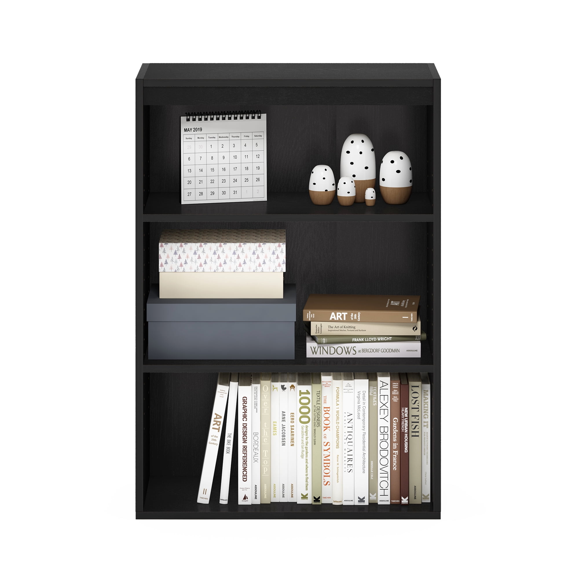 Furinno Pasir 3-Tier Open Bookshelf, Blackwood
