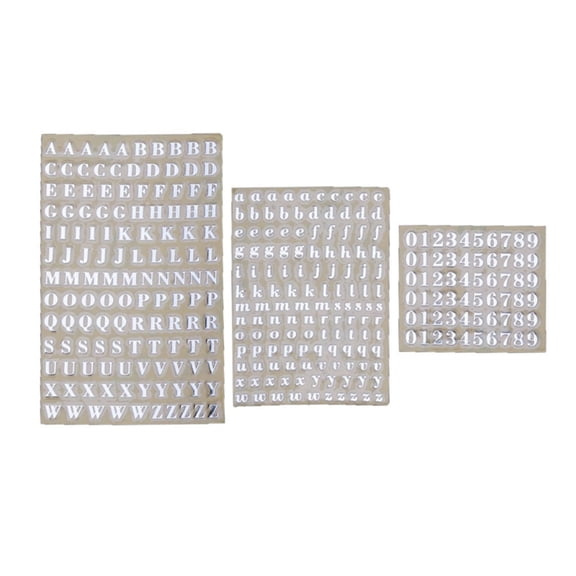 3Pcs Alphabet Letters Chunky Glitter Epoxy Resin Decorative Stickers Engkish Letters Numbers UV Epoxy Resin Fillings