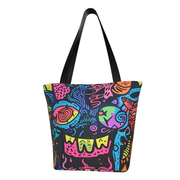 Sikiie Neon Graffiti Urban Art Shoulder Bag Casual Hobo Crossbody Tote Bag for Women and Men Large Purse Messenger Bag Travel Work