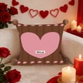 thumbnail image 1 of Cojín decorativo en forma de corazón 16x16 pulgadas - Cojín rojo de amor con funda y inserto lavables extraíbles para sofá, cama y silla, 1 of 6