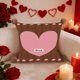thumbnail image 1 of Cojín decorativo en forma de corazón 16x16 pulgadas - Cojín rojo de amor con funda y inserto lavables extraíbles para sofá, cama y silla, 1 of 6