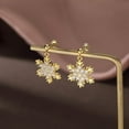 thumbnail image 5 of Solid 925 Sterling Silver Sparkling CZ Snowflake Studs Earrings for Women Teens Snowflake Earrings Studs, 5 of 12