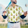 thumbnail image 6 of Balery Avocado Playing Music Baseball Jersey for Men Casual Button Down Shirts Short Sleeve Active Team Sports Uniform-X-Large, 6 of 9