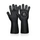 thumbnail image 2 of Guantes Resistente al calor Guante Silicona Revestimiento de silicona Mits de horno de ahorro de espacio Horneado reutilizable para asar a asar negro 1 par de 14 pulgadas Inevent HA010624-02, 2 of 7