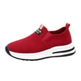 thumbnail image 3 of YOUYEDIAN Sneakers for Women Versatile Comfy Breathable Fashion Round Toe Slip On Sport Sneakers Casual Platform Solid Color Walking Shoes, 3 of 5