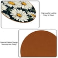thumbnail image 5 of Daisy Luxury Microfiber Leather Round Coasters Set of 6 - 11x11 cm Drink Coasters for Home and Office Use, 5 of 6