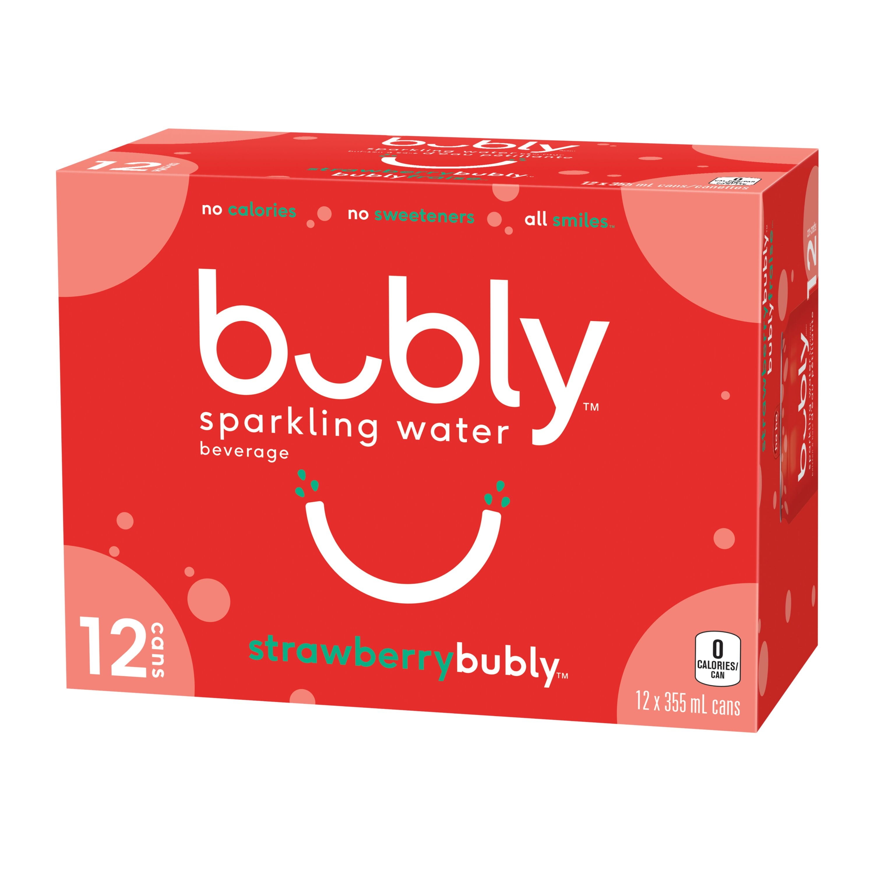 Bubly Strawberry Sparkling Water 12 x355 mL, Cans