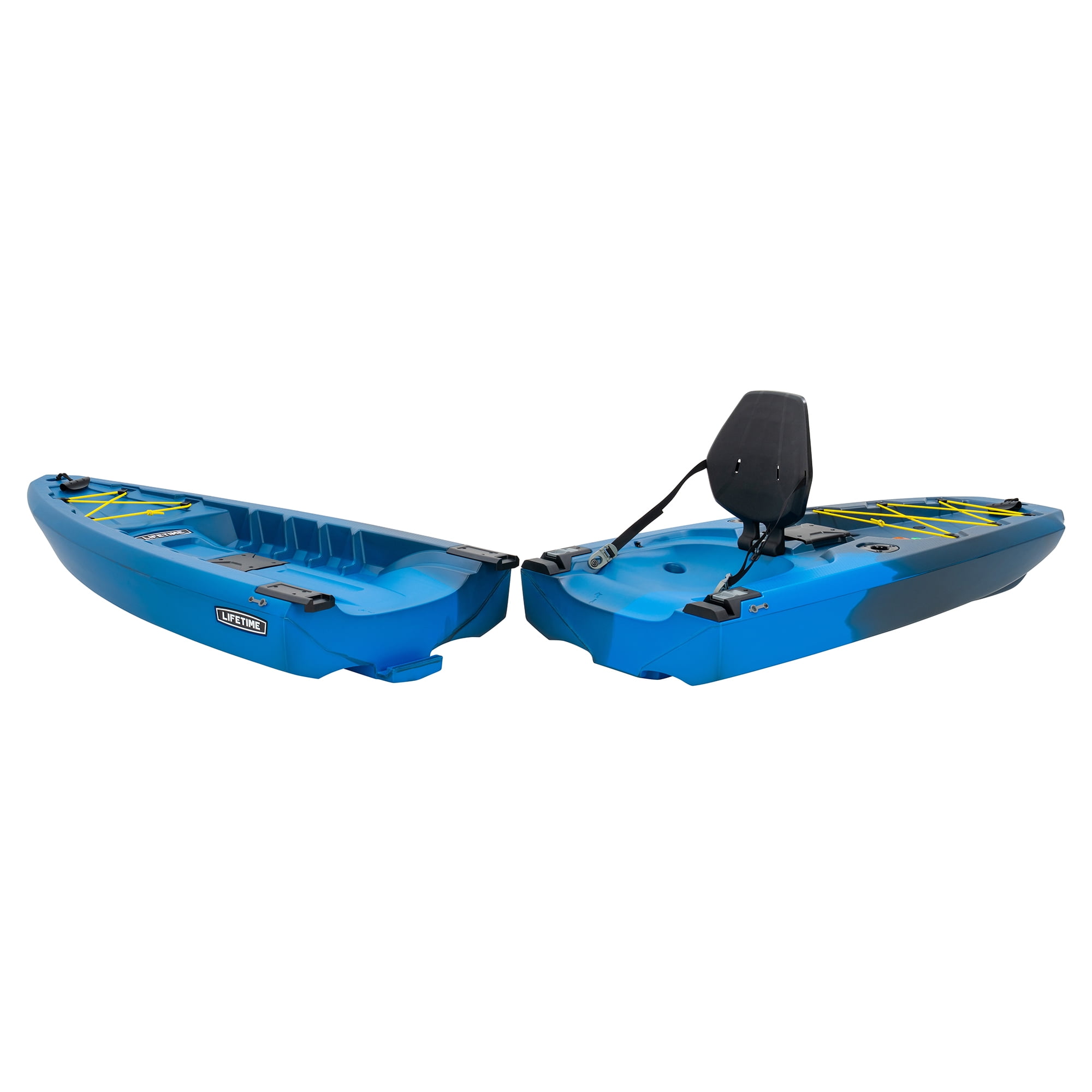 Lockport Modular Sit-On-Top Fishing Kayak, 9 ft. 4 in., Azure Fusion, 2-Piece Portable Design with Paddle and Adjustable Backrest