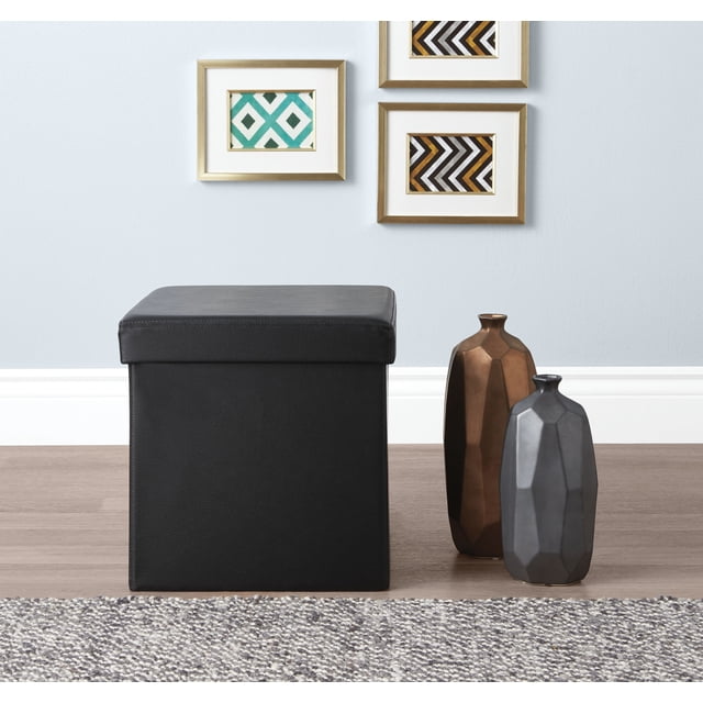 HOMETRENDS 15 inch Storage Cube Black