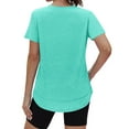 thumbnail image 6 of Coorders Women's Short Sleeve Quick Dry T-Shirts, Wicking Moisture Workout Athletic Running Shirts ,Mint GreenSize, XL, 6 of 9