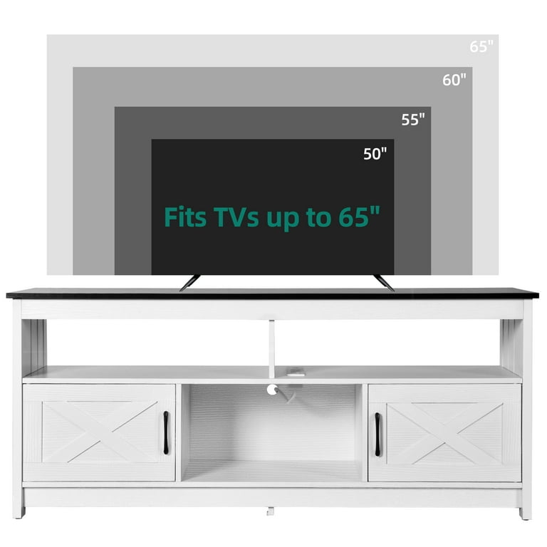 IDEALHOUSE Supporto TV In Stile Farmhouse – Mobile Console Per TV Fino A 65 Pollici Con Ante A Fienile E Ripiani Regolabili - 5